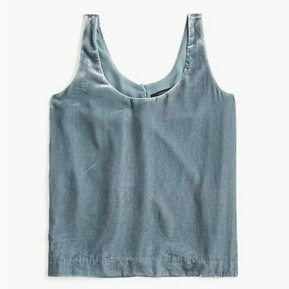 NWT J. Crew Ultraluxe Velvet Tank in Gentle Sea - Picture 3 of 9